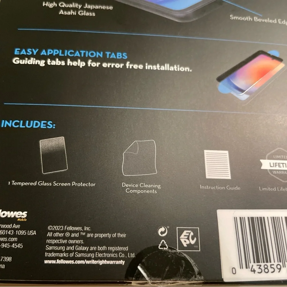 DURAGLASS Tempered Glass Screen Protector for Samsung Galaxy A25 5G - Black